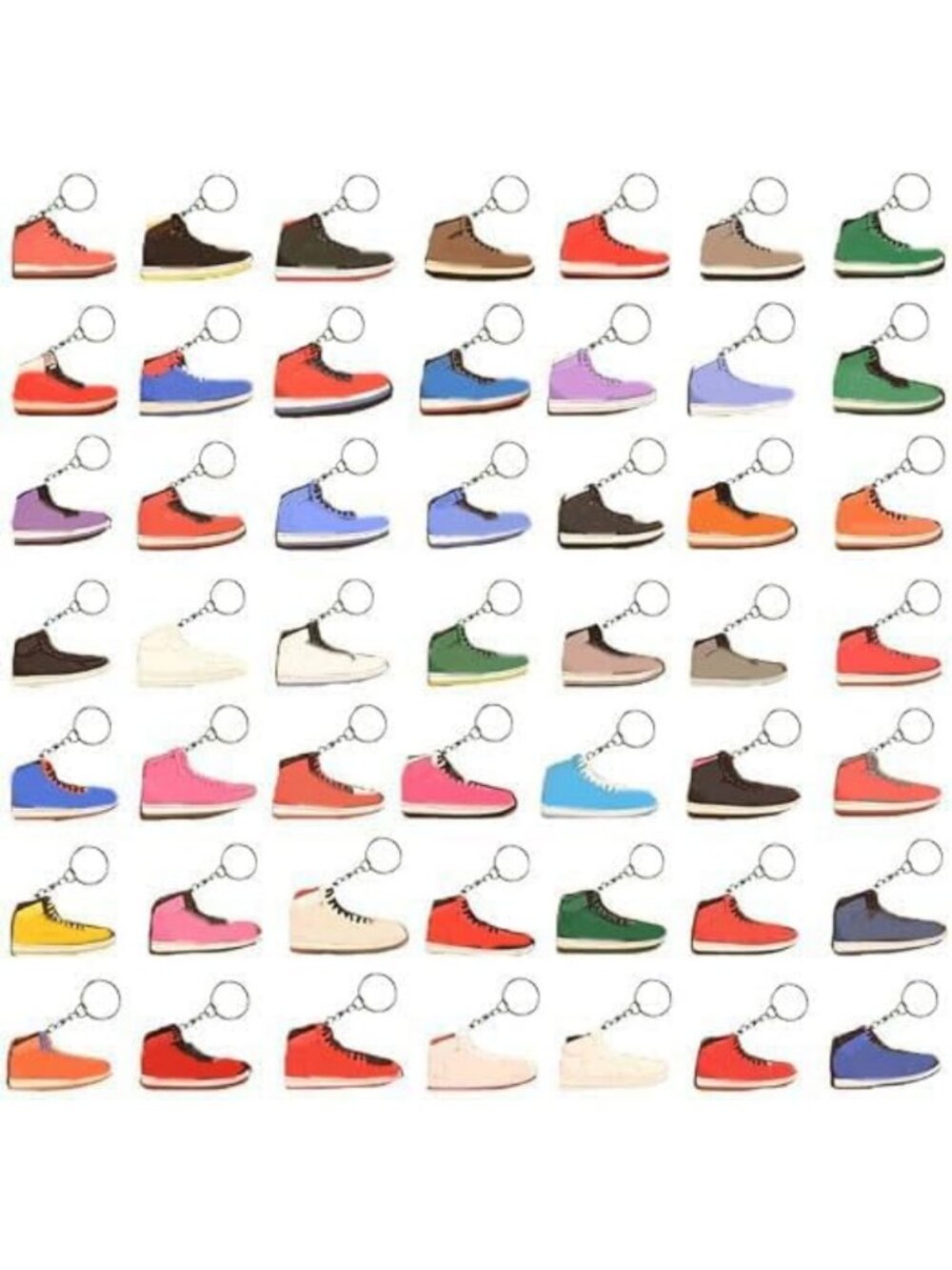 100 Retro Sneaker Keychains - Mini Shoe Key Rings - Customizable & Bulk Buy